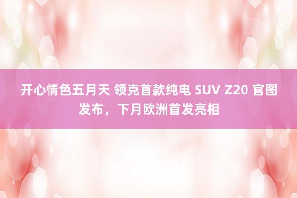 开心情色五月天 领克首款纯电 SUV Z20 官图发布，下月欧洲首发亮相